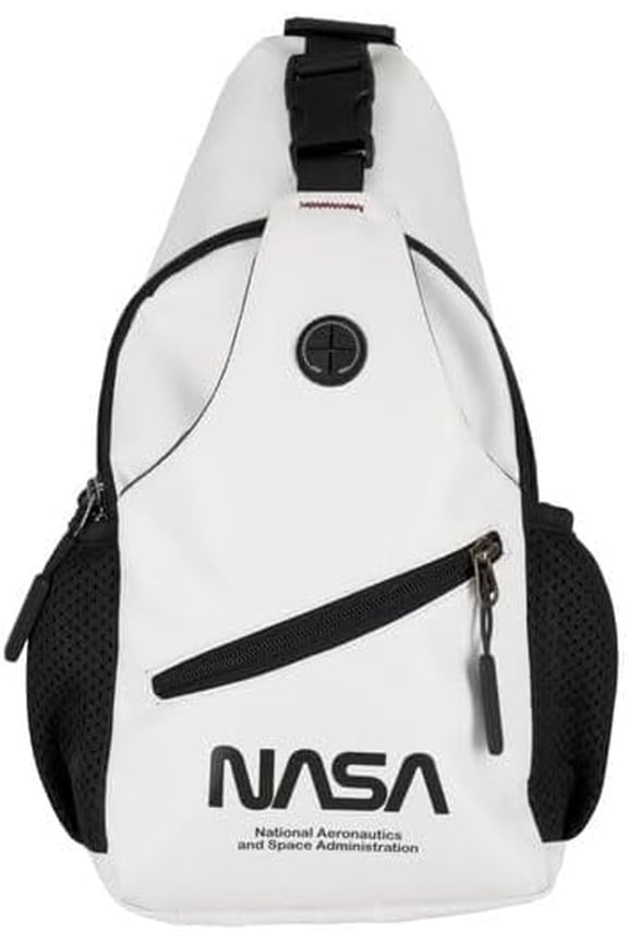 Crossbody Bag with Water Bottle Holder - Durable Sling Bag with Heavy Duty Buckles & Zippers - Versatile Multipurpose Crossbody Bag Men & Women for Travel, Hiking, Running (Black/White)