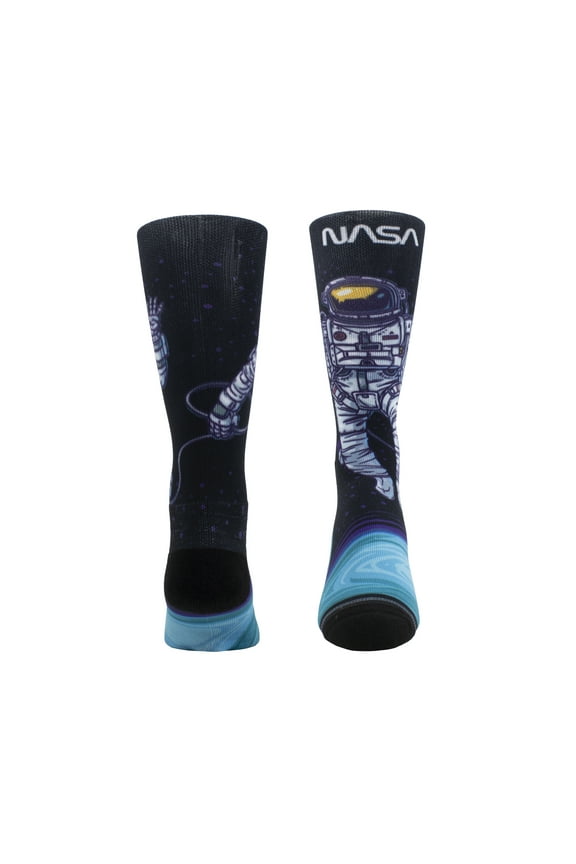 DYE SUBLIMATION CREW SOCKS, BLACK, ONE SIZE