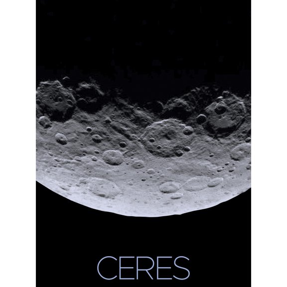NASA Dawn Spacecraft Dwarf Planet Ceres Close Up Poster Extra Large XL Wall Art Poster Print