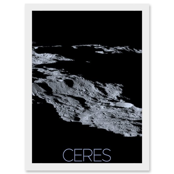 NASA Dawn Spacecraft Dwarf Planet Ceres Surface Poster Artwork Framed Wall Art Print A4