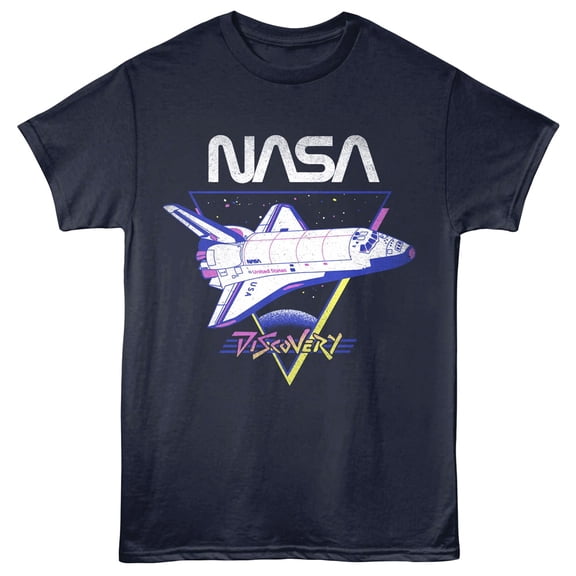 NASA Shuttle Discovery Men's T Shirt (Navy, Adult4XL)