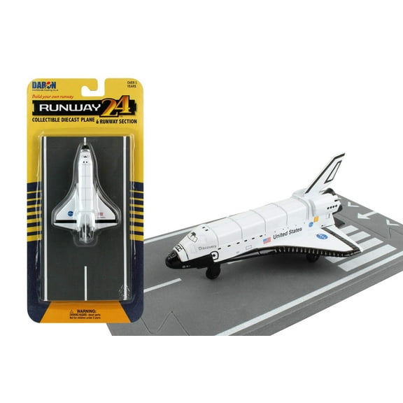 NASA "Discovery" Space Shuttle White "United States" with Runway Section Diecast Model Airplane by Runway24