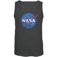 thumbnail image 1 of nasa distressed logo charcoal grey adult tank top, 1 of 1