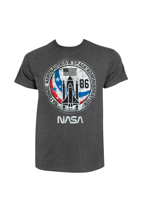 Distressed Logo Men's Grey T-Shirt-Medium