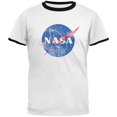 thumbnail image 1 of NASA Distressed Logo Mens Ringer T Shirt White-Black LG, 1 of 1