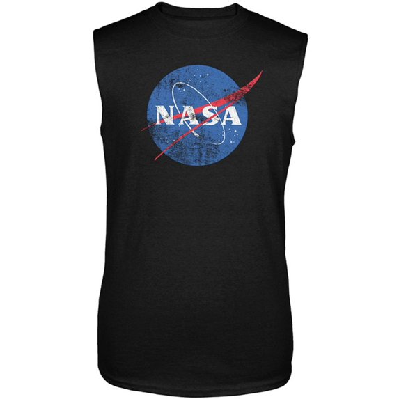 NASA Distressed Logo Mens Sleeveless Shirt