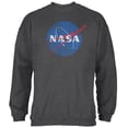 thumbnail image 1 of NASA Distressed Logo Mens Sweatshirt Deep Heather LG, 1 of 1