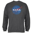 thumbnail image 1 of NASA Distressed Logo Mens Sweatshirt Deep Heather X-LG, 1 of 1