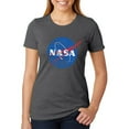 thumbnail image 1 of NASA Distressed Logo Womens Heather T Shirt Deep Heather LG, 1 of 1