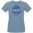 thumbnail image 1 of NASA Distressed Logo Womens Organic T Shirt Blue MD, 1 of 1