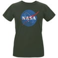 thumbnail image 1 of NASA Distressed Logo Womens Organic T Shirt City Green LG, 1 of 1