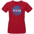 thumbnail image 1 of NASA Distressed Logo Womens Organic T Shirt Red LG, 1 of 1