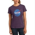 thumbnail image 1 of NASA Distressed Logo Womens Soft Heather T Shirt Heathered Eggplant MD, 1 of 1