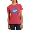 thumbnail image 1 of NASA Distressed Logo Womens Soft Heather T Shirt Heathered Watermelon X-LG, 1 of 1