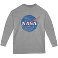 thumbnail image 1 of NASA Distressed Logo Youth Long Sleeve T Shirt Sport Grey YLG, 1 of 1