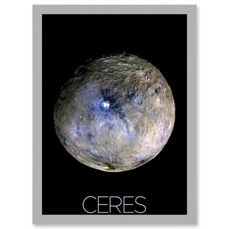 NASA Dwarf Planet Ceres False-Color Poster Artwork Framed Wall Art Print A4