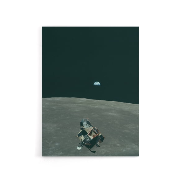 NASA Earth Moon Space Lunar Module Mars Canvas Wall Art Print 12X16"