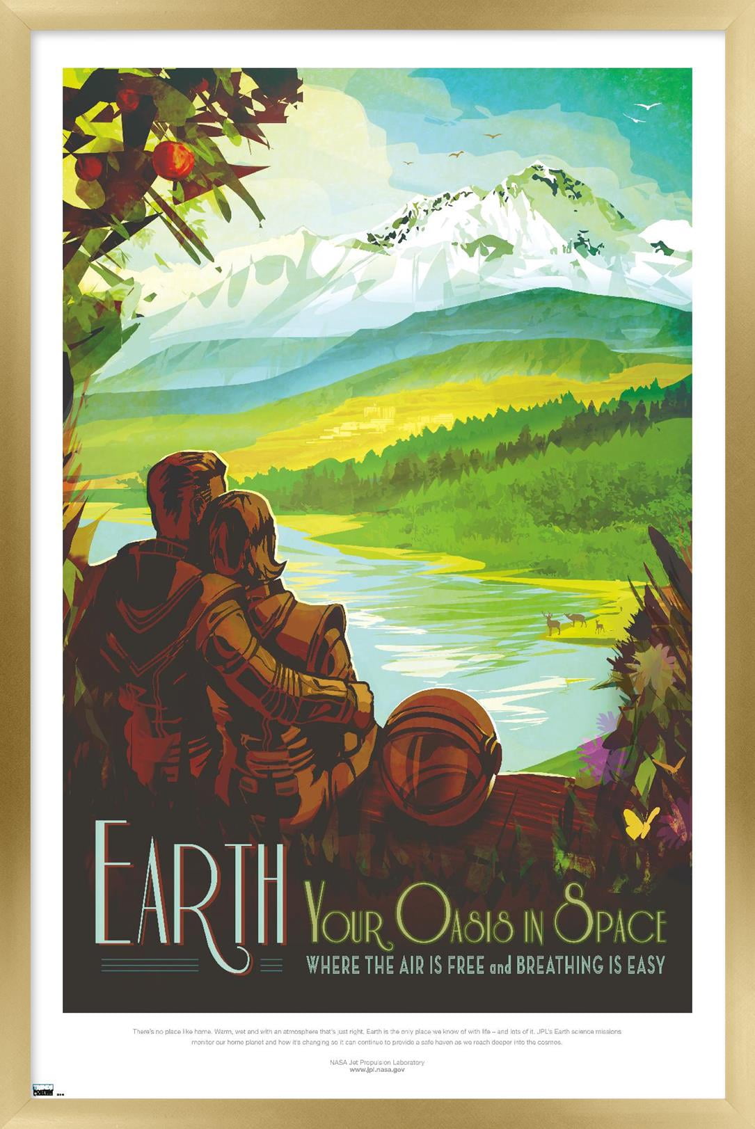 NASA - Earth Travel Poster Wall Poster, 22.375" x 34" Framed