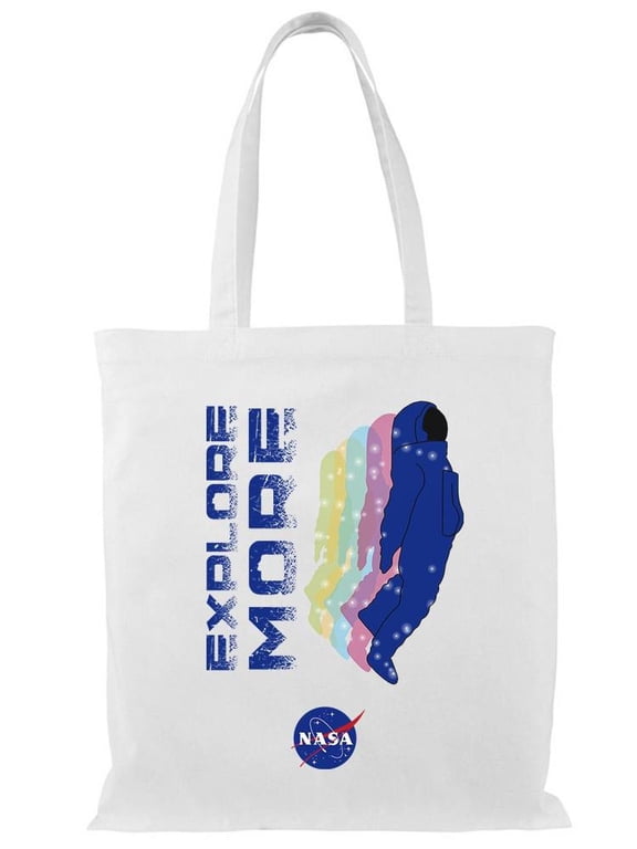 Explore More Grunge Astronaut Tote Bag - NASA Designs, One Size Cotton Canvas Tote Bag