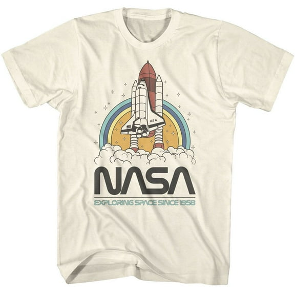 NASA Exploring Space Circles Natural Adult T-Shirt 2Xl