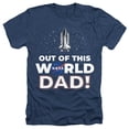 thumbnail image 1 of NASA Father's Day Out of This World Dad Unisex Adult Heather T Shirt, Navy Heather, Large, 1 of 3