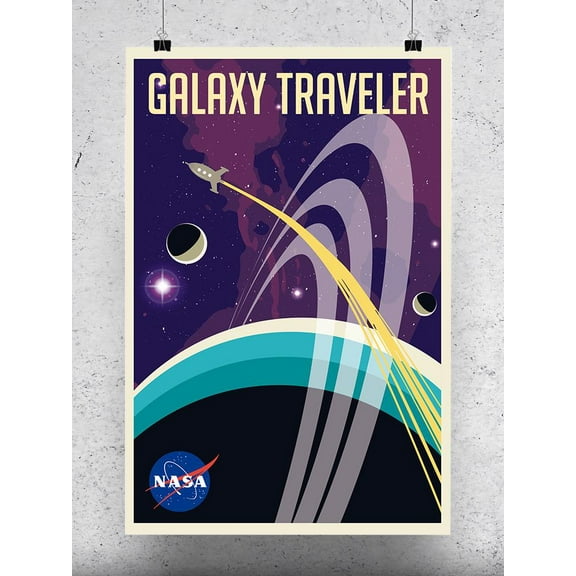 NASA Galaxy Traveler Retro Space Art Poster - NASA Designs,