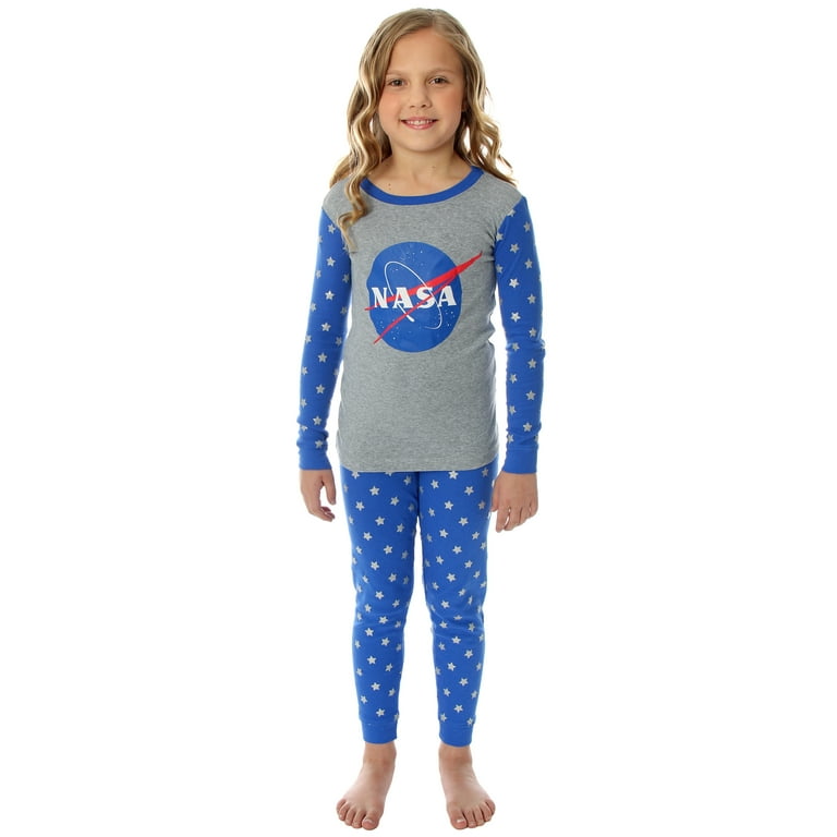 NASA Girls Long Sleeve Shirt and Pants 2 Piece Tight Fit Pajama Set