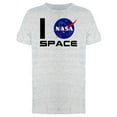 thumbnail image 1 of NASA I Love Space NASA Logo Graphic Men Athletic Heather T-Shirt, Male Small, 1 of 4