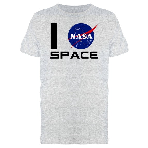 NASA I Love Space NASA Logo Graphic Men Athletic Heather T-Shirt, Male Small