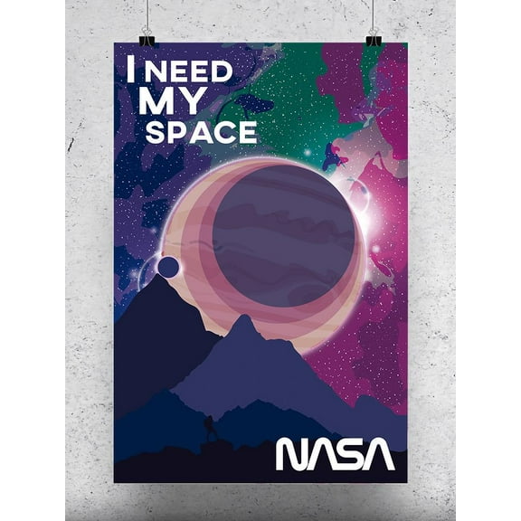 NASA I Need My Space Aesthetic Art Poster - NASA Designs,