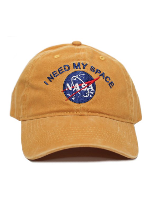 NASA I Need My Space Pigment Dye Embroidered Hat Cap Unisex Adult Multi (Gold),One Size