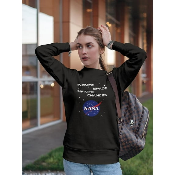 NASA Infinite Space Quote Sweatshirt Women -NASA Designs, Female Large