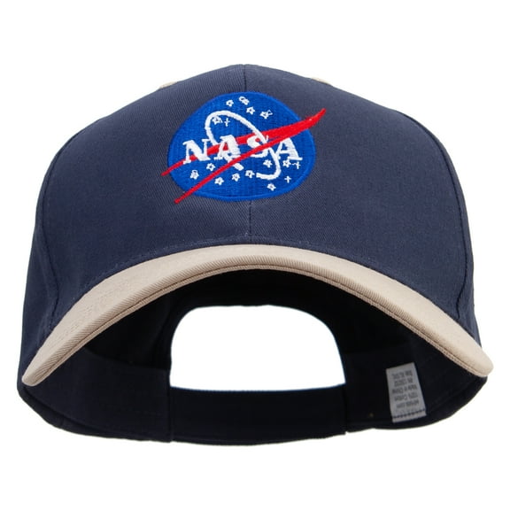 NASA Insignia Embroidered Big Size High Profile Twill Cap - Navy Khaki XL-3XL