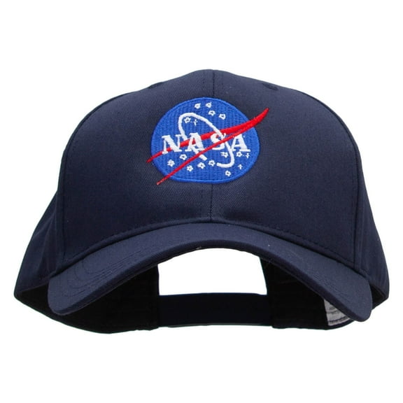NASA Insignia Embroidered Big Size Structured Solid Poly Cotton Twill High Profile Pro Style Cap - Navy XL-3XL