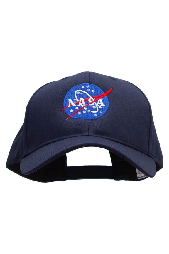 NASA Insignia Embroidered Big Size Structured Solid Poly Cotton Twill High Profile Pro Style Cap - Navy XL-3XL