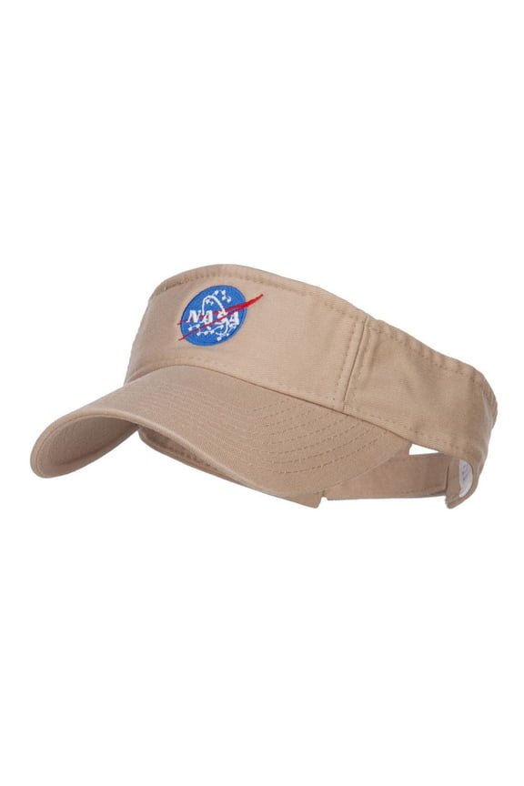 NASA Insignia Embroidered Cotton Washed Visor - Khaki OSFM