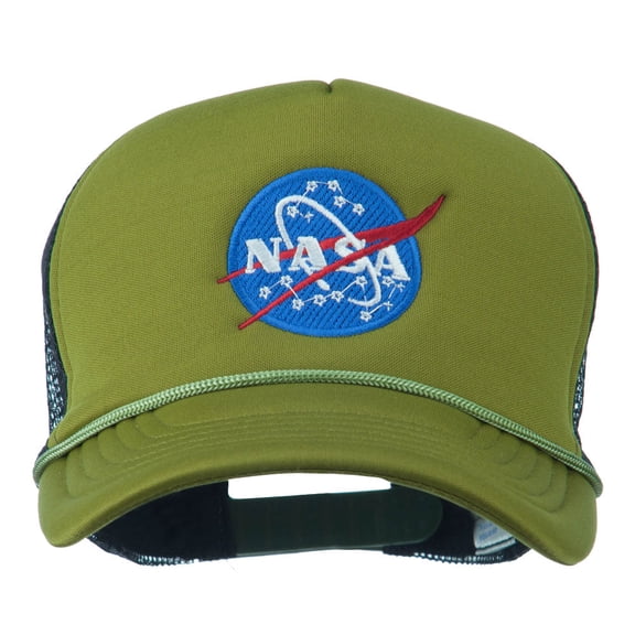 NASA Insignia Embroidered Foam Mesh Cap - Cactus Black OSFM