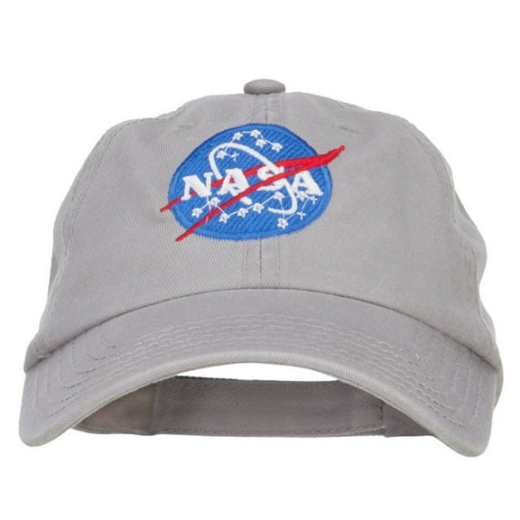 NASA Insignia Embroidered Garment Washed Cap - Grey OSFM
