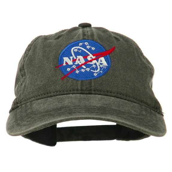 NASA Insignia Embroidered Pigment Dyed Cap - Black OSFM