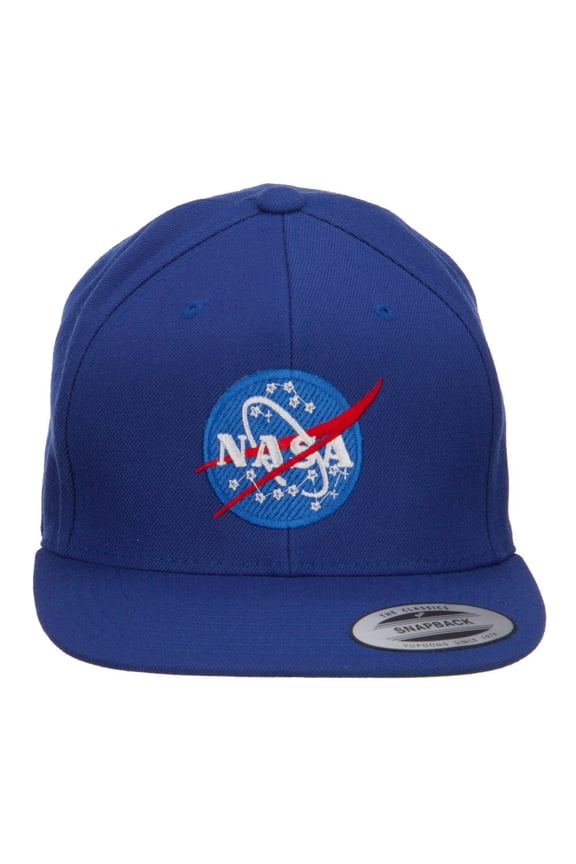 NASA Insignia Embroidered Snapback Cap - Royal OSFM