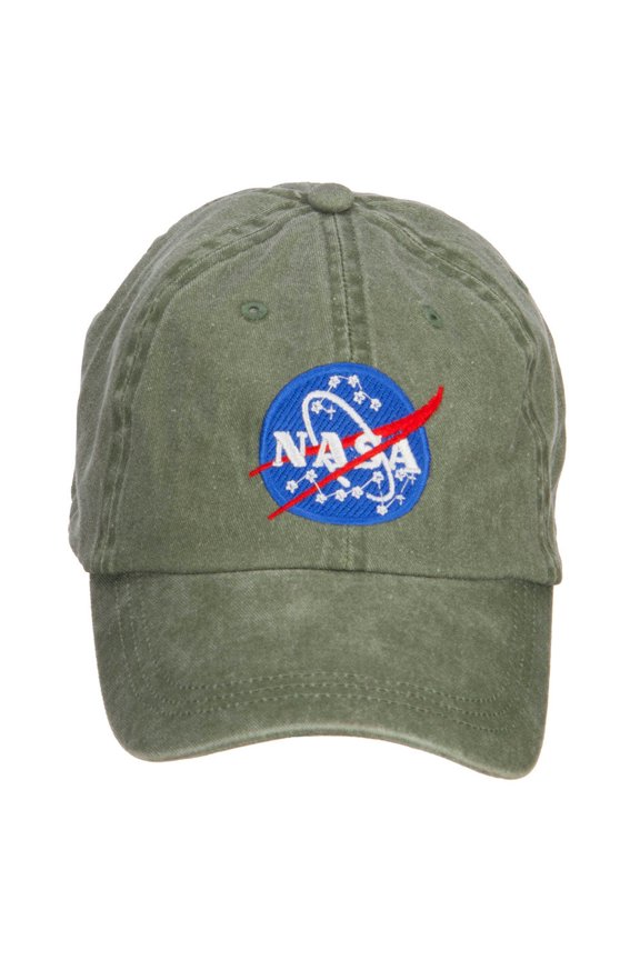 NASA Insignia Embroidered Washed Cap - Olive OSFM