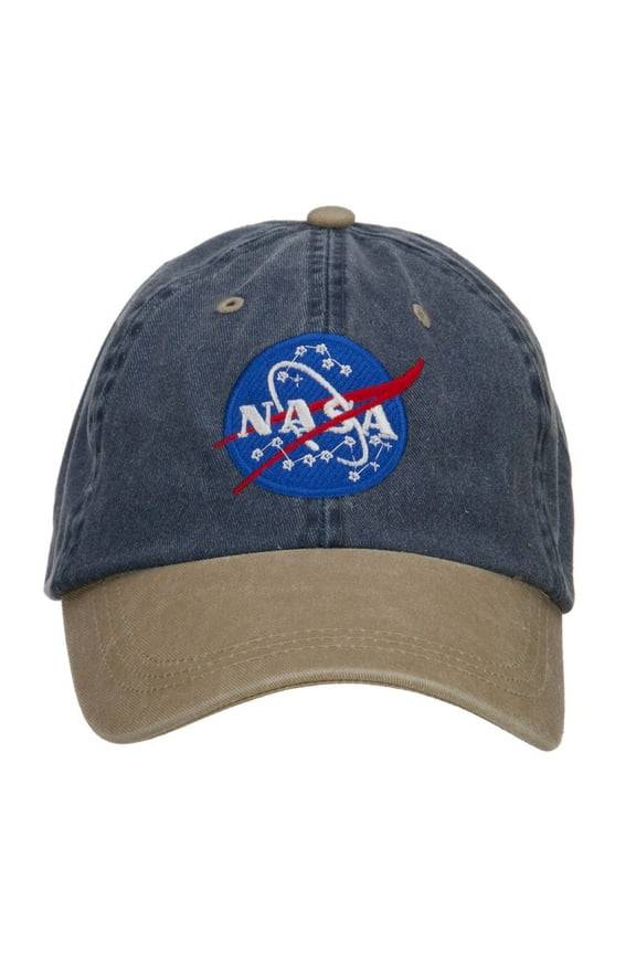 NASA Insignia Embroidered Washed Two Tone Cap - Navy Khaki OSFM