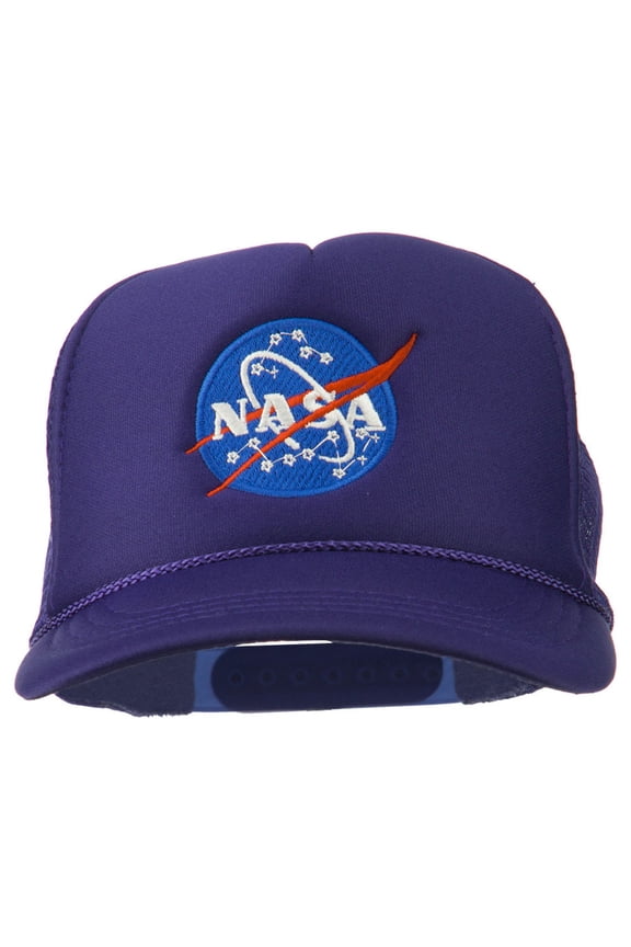 NASA Insignia Embroidered Youth Foam Mesh Cap - Purple OSFM