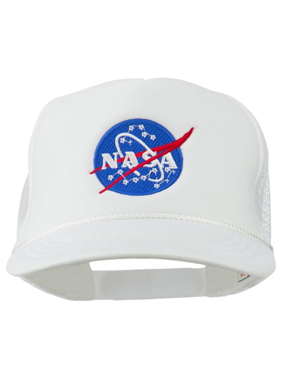 NASA Insignia Embroidered Youth Foam Mesh Cap - White OSFM