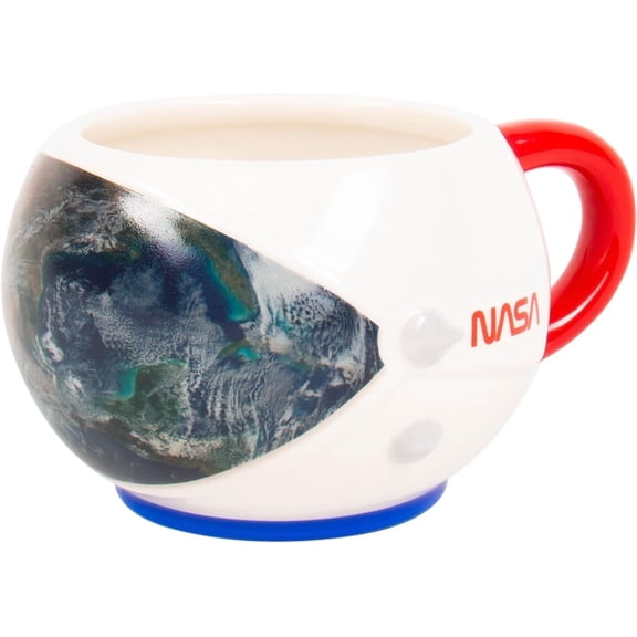 NASA Inspired Heat Change Ceramic Mug. 11fl oz. Heat Change Reveals Earth Reflection.