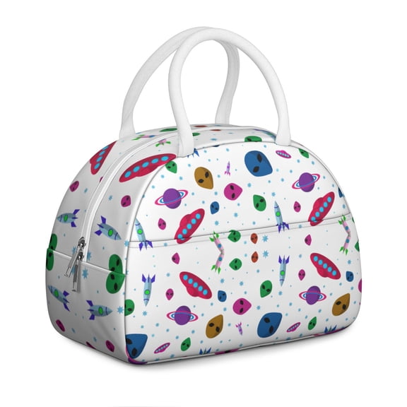 NASA Inspired Lunch Tote - Retro Space Mission Graphics, Reusable Insulated Bag for Tech Professionals