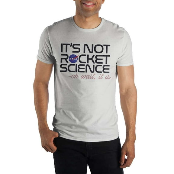 NASA It's Not Rocket Science Men's White T-Shirt-Medium