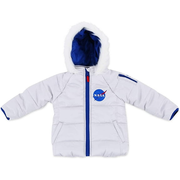 NASA Jacket Toddler Girls Puffer Winter Coat Silver