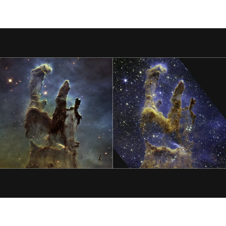NASA James Webb Hubble Comparison Space Telescope Pillars of