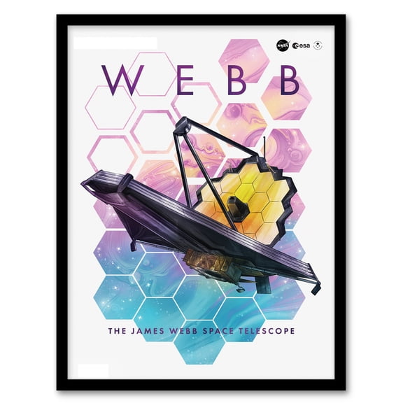 NASA James Webb Space Telescope 1st Anniversary White Decor Space Aesthetic Bedroom Decor Artwork Framed Wall Art Print A4